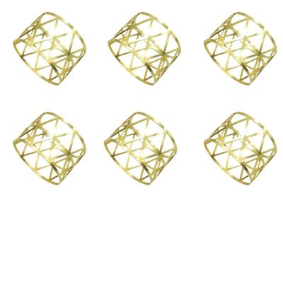 NJIEzhao 6-Pack Metal Openwork Napkin Rings