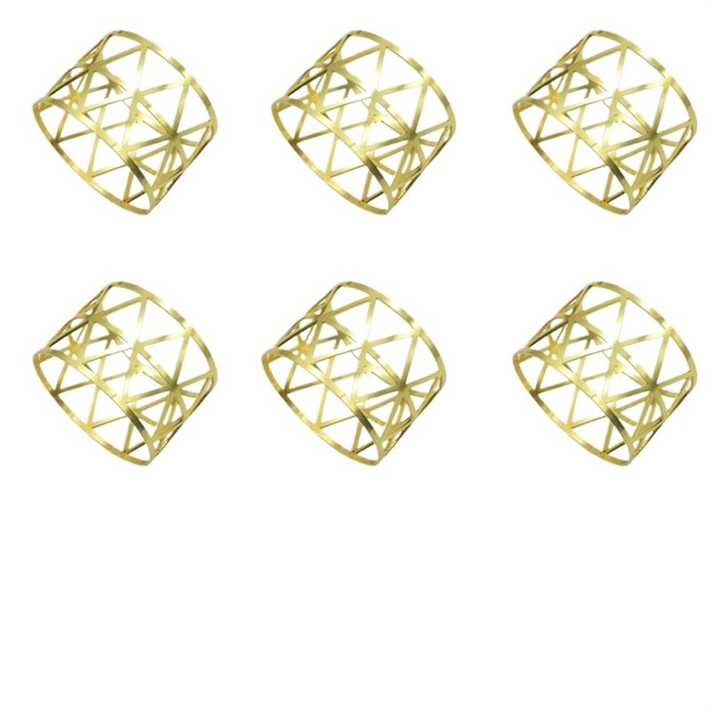 NJIEzhao 6-Pack Metal Openwork Napkin Rings