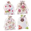 COLLBATH 4-Pack Linen Drawstring Gift Bags, 10 x 13 cm view 1