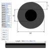 1.8 m/2 m Rubber Pipe Insulation, Black, 9/15/20 mm Thick, ID 6–110 mm view 2