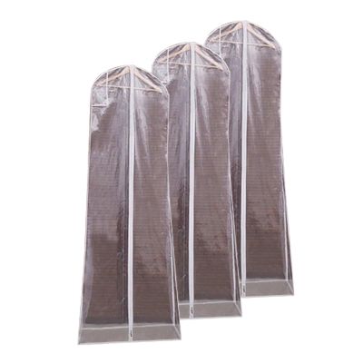 YZWZZXC 3 Garment Bags for Long Dresses and Wedding Gowns, Transparent, 51 x 24 x 10 in