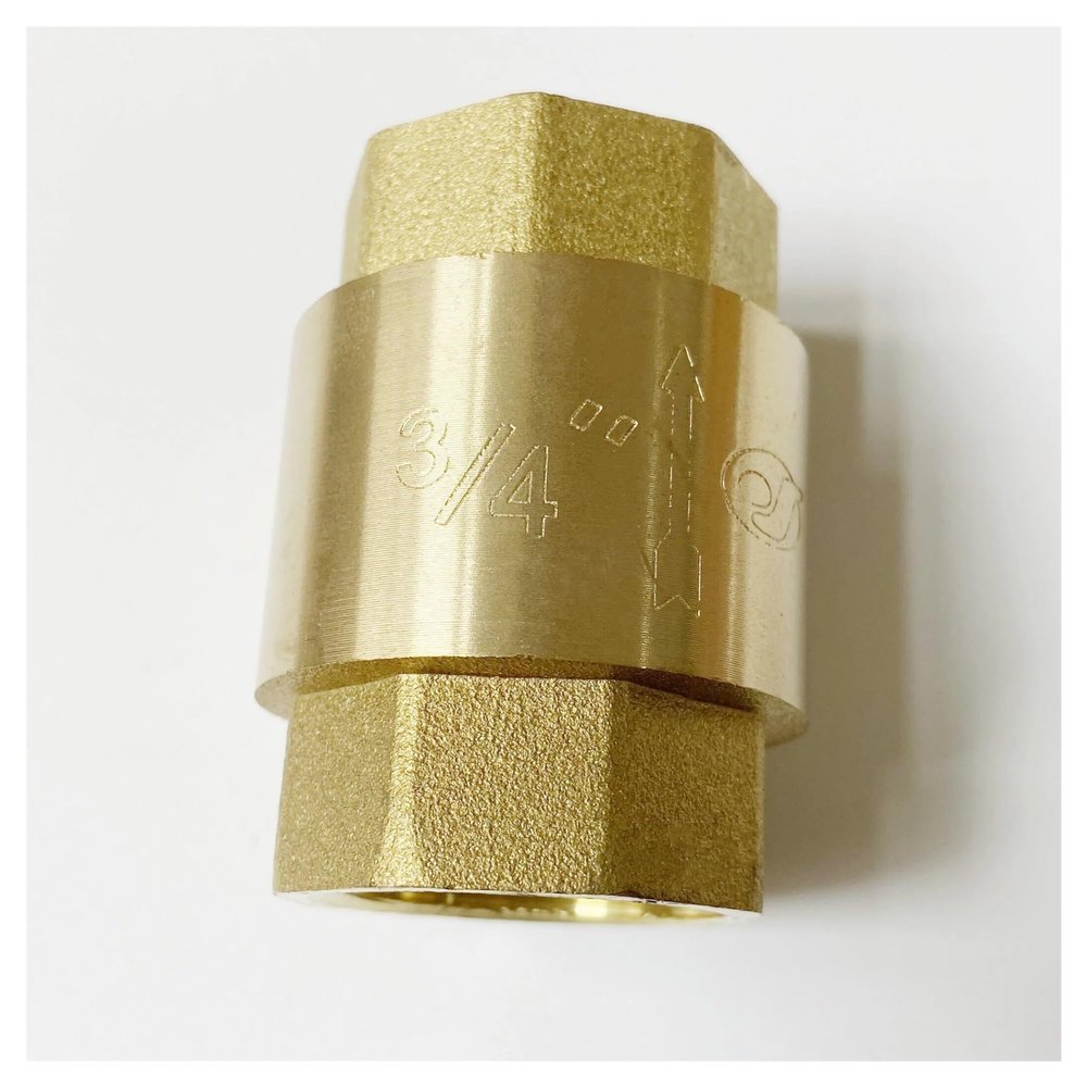 1-Piece Brass Female-to-Female Threaded Vertical-Lift Spring One-Way (Non-Return) Valve, 1/2", 3/4", 1", 1-1/4", 1-1/2", or 2"