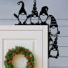 Skeadex Christmas Door Frame Decoration, Metal Dwarf Decor, Black view 1
