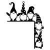 Skeadex Christmas Door Frame Decoration, Metal Dwarf Decor, Black view 2