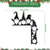 Skeadex Christmas Door Frame Decoration, Metal Dwarf Decor, Black view 3