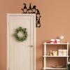 Skeadex Christmas Door Frame Decoration, Metal Dwarf Decor, Black view 4