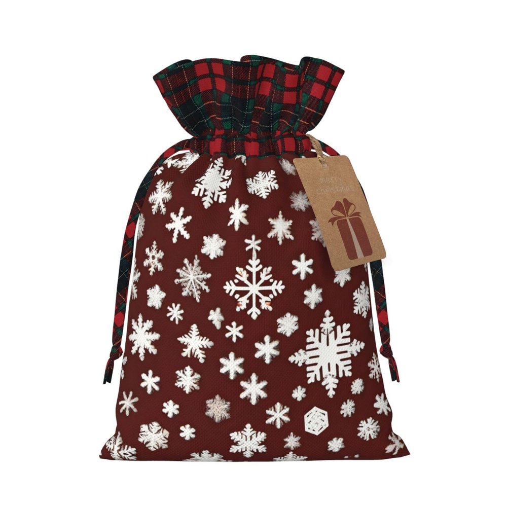 POEZJZW Snowflake Drawstring Gift Bags