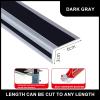 GFYHTN PVC Stair Edge Protector 100 cm, Easy-to-Cut Self-Adhesive Angle Profile, Anti-Slip, for Indoor/Outdoor Use (Black Gray, 1.5 m x 2 pcs) view 2