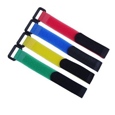 HXSZWJJ 10-Pack Reusable Hook-and-Loop Cable Ties, Yellow, 20 x 200 mm