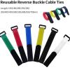HXSZWJJ 10-Pack Reusable Hook-and-Loop Cable Ties, Yellow, 20 x 200 mm view 2