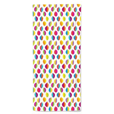 Multicolor Set of 12 Autumn-Style Hand Towels with Colorful Leaves