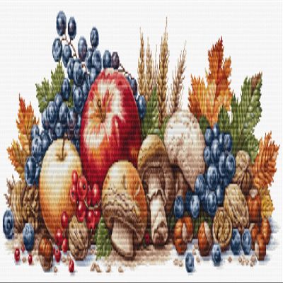 Gold Collection Autumn Harvest Cross-Stitch Kit, Counted Pattern, 57 x 21.5 cm