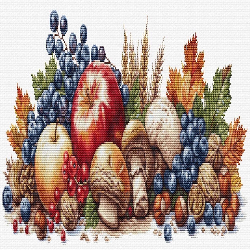 Gold Collection Autumn Harvest Cross-Stitch Kit, Counted Pattern, 57 x 21.5 cm