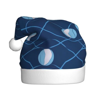 ZHONGSK Blue Volleyball Santa Hat for Adults