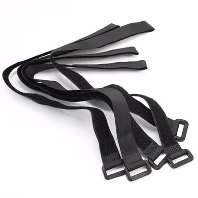 HXSZWJJ 10-Pack Black Reusable Self-Adhesive Nylon Cable Ties with Hook-and-Loop Closure, 45/60/80/100 cm, 2 cm Wide (2 x 80)
