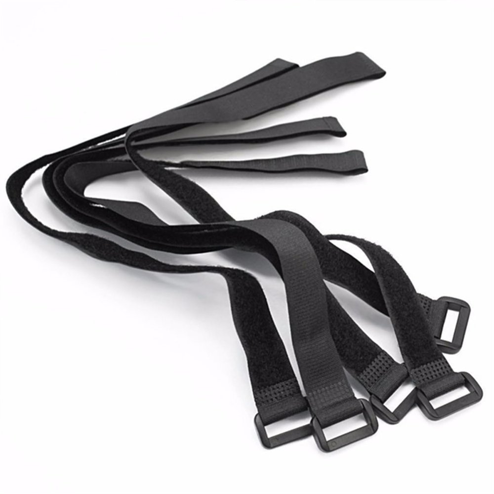 HXSZWJJ 10-Pack Black Reusable Self-Adhesive Nylon Cable Ties with Hook-and-Loop Closure, 45/60/80/100 cm, 2 cm Wide (2 x 80)