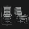 Luxury Genuine Leather Office Chair with Retractable Footrest view 2