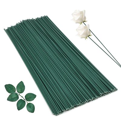 100 Green Floral Wires, 2 mm x 30 cm