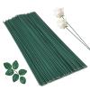 100 Green Floral Wires, 2 mm x 30 cm view 1