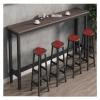 HOFUNTRE Bar Table, Rectangular Standing Table, Brown, 140 x 40 cm view 1