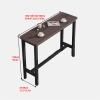 HOFUNTRE Bar Table, Rectangular Standing Table, Brown, 140 x 40 cm view 2