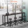 HOFUNTRE Bar Table, Rectangular Standing Table, Brown, 140 x 40 cm view 3