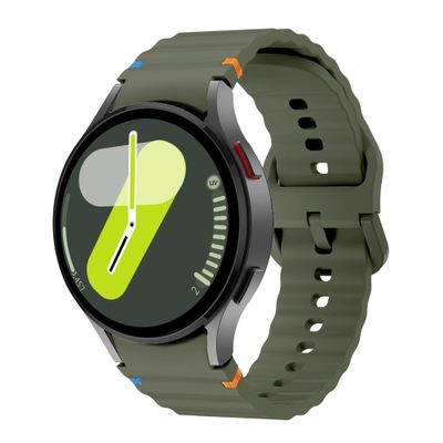 Generic Compatible Silicone Sport Band for Galaxy Watch 7, FE, 5 Pro, 6, and 4 Classic, 44 mm/40 mm, Dark Green