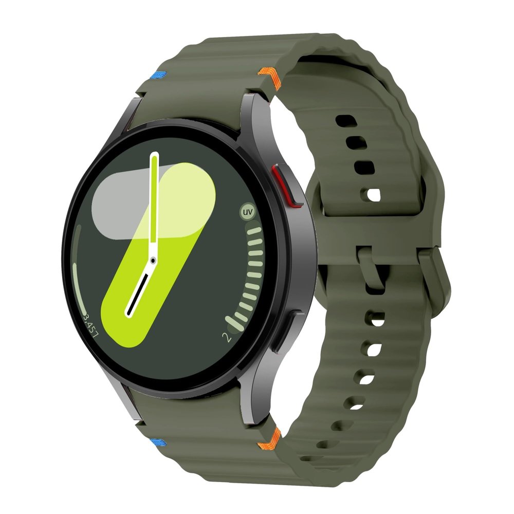 Generic Compatible Silicone Sport Band for Galaxy Watch 7, FE, 5 Pro, 6, and 4 Classic, 44 mm/40 mm, Dark Green