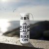 Stainless Steel Thermos Bottle with Built-In Cup, Keep Calm and Bike On, 350 ml view 3