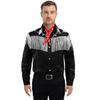 Coseaon Cowboy Costume for Men, Adult Cosplay Outfit with Shirt, Tie and Belt, Halloween Carnival Suit, Black, 3XL view 2