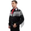 Coseaon Cowboy Costume for Men, Adult Cosplay Outfit with Shirt, Tie and Belt, Halloween Carnival Suit, Black, 3XL view 3