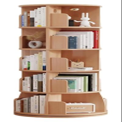 HEIDOUOZ 5-Tier Rotating Bookshelf, Stackable Corner Organizer
