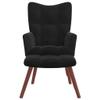 Willood Wingback Armchair with Footstool, Black Velvet view 3