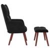Willood Wingback Armchair with Footstool, Black Velvet view 4