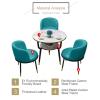 Modern Minimalist Conference Table and Chairs Set, Small Round Office Table with Yellow Chairs view 4