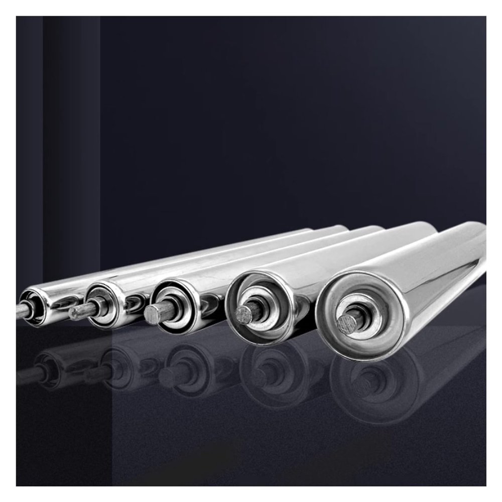 Industrial Stainless Steel Conveyor Rollers, Set of 5, 102 mm Length, 60 mm Diameter
