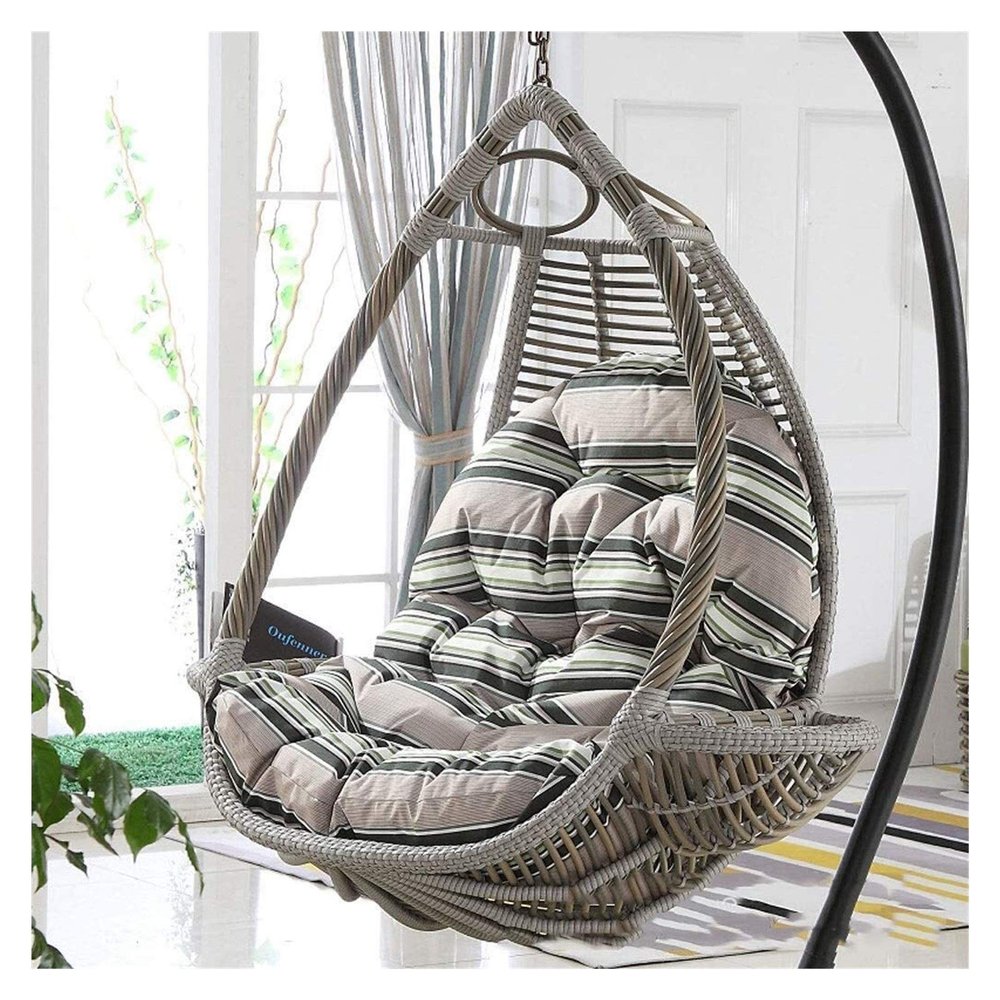 Outdoor Rattan Egg Hammock Chair with Cushions