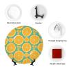 ESNAIUVCD Decorative Bone China Plate with Lemon Print and Stand view 4