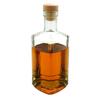 gouveo Set of 3 Square Apothecary Glass Bottles, 500 ml, with Wood-Handle Cork Stoppers view 2