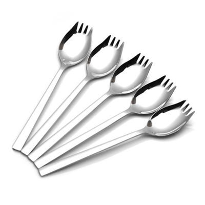 CIYODO 304 Stainless Steel Salad Serving Spoons with Long Handles, 6-Piece, Silver