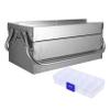 KONTONTY Reusable Tool Box with Handle, Wear-Resistant Stainless Steel Storage Box for Home and Garage view 1