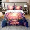 Loussiesd Cherry Blossom Cotton Duvet Cover Set, 155 x 220 cm, Japanese-Style Pink Floral Design view 1