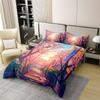Loussiesd Cherry Blossom Cotton Duvet Cover Set, 155 x 220 cm, Japanese-Style Pink Floral Design view 2