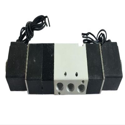 Air Solenoid Valve 4V130C-06, 3-Position, 5-Port, 1/8", Pneumatic Control Valve, DC12V/DC24V/AC110V/AC220V, EKFBQBGW (AC220V)