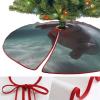 Rustic Hippo Print Christmas Tree Skirt view 3