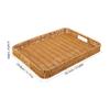 Large Plastic Storage Tray, Rattan Look, 40 × 30 × 4.5 cm view 2