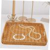 Large Plastic Storage Tray, Rattan Look, 40 × 30 × 4.5 cm view 4