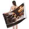 Leichong Microfiber Skull Beach Towel, 3D Old Wood Planks, 100 x 200 cm view 1