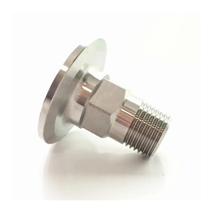 DQFOCPHHAA 1/2" BSPT Male x 1.5" Tri-Clamp Ferrule Hex SUS 304 Stainless Steel Coupler Pipe Fitting for Homebrewing Beer LIUZIIHAYIN (1/2")