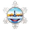 Boston City Landscape Metal Snowflake Ornament, Small Christmas Tree Hanging Decoration view 1